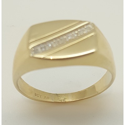 9 Carat Yellow Gold and Diamond Ring