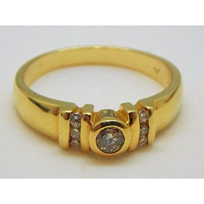 18 Carat Yellow Gold and Diamond Ring