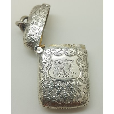 1894 English Sterling Silver Vester Case