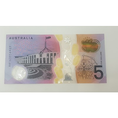 New Generation First Prefix AA Serial Number $5 Note