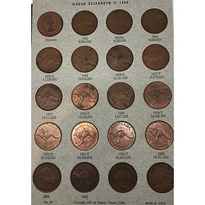 Australian Penny Set Collection 1911-1965