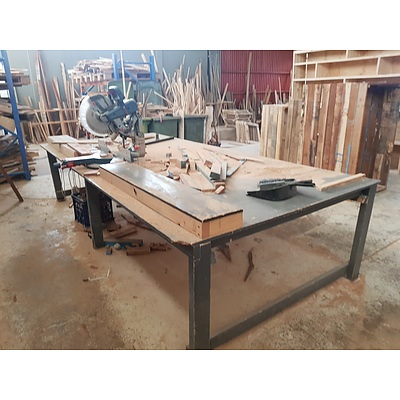 Large Grey Timber Workbench