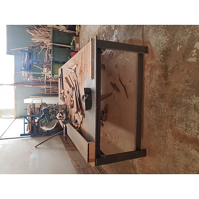 Large Grey Timber Workbench