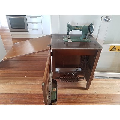 Vintage Husqvarna Treadle Sewing Machine & Cabinet