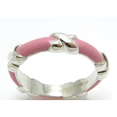 Genuine Tiffany Pink Enamel Ring