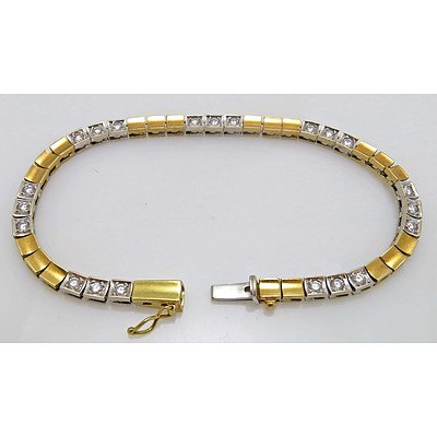 18ct Yellow & White Gold Diamond Bracelet