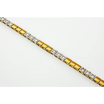 18ct Yellow & White Gold Diamond Bracelet