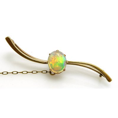 High Quality Australian Solid Opal Brooch