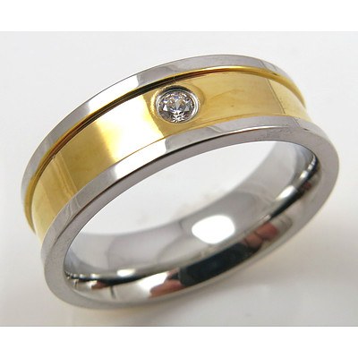 Titanium Ring - 18ct Gold-plated Centre