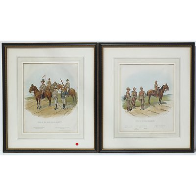 Four Simkin Soldiers of the Queen Lithographs and 1st Australian Divisional Artillery Going Into Action Near Ypres, 31st July, 1917
