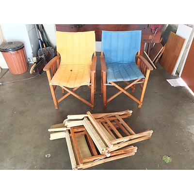 Group of Four Fold Up Picnic Chairs