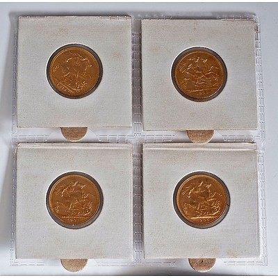 Four Australian Gold Sovereigns Perth Mint