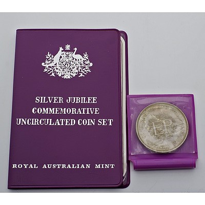 Silver Jubilee Uncirculated Coin Set and Elizabeth and Phillip Coin