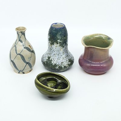 Four Pieces of Studio Pottery, Three Signed