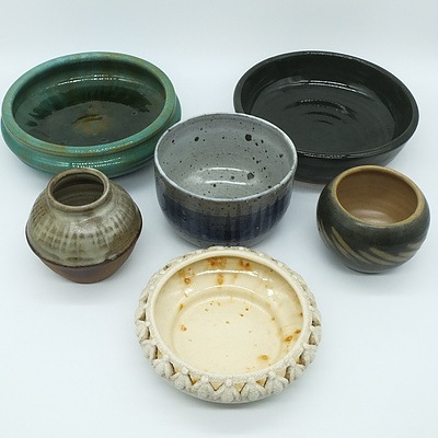 Group of Australian Signed and Monogrammed Studio Pottery Including A Bennett Bowl, Charles Wilton Bowl and More