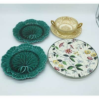 Two Wedgwood Of Etruria And Ballston Plates, A Royal Worcester Pair and A Burleighware Plate