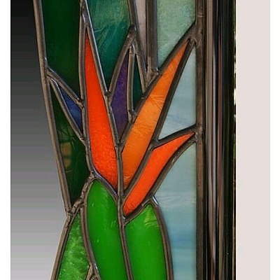 Jeffrey Hamilton, Strelitzia, Stained Glass Mirror