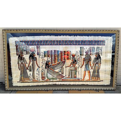 Large Egyptian Hand Painted Papyrus 2100 x 1120mm