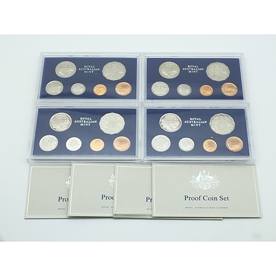 Four 1981 Proof Coin Sets