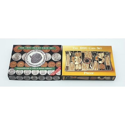 1990 and 1991 Proof Coins Sets