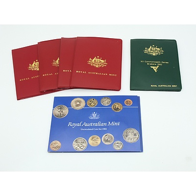 Six RAM Uncirculated Coins Sets, Including 1978, 1980, 1981, 1982, 1983 and 1982