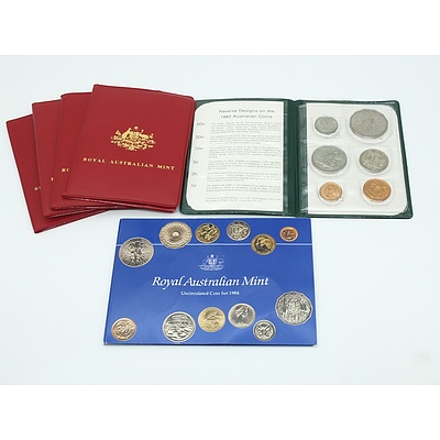 Six RAM Uncirculated Coins Sets, Including 1979, 1980, 1981, 1982, 1983 and 1983
