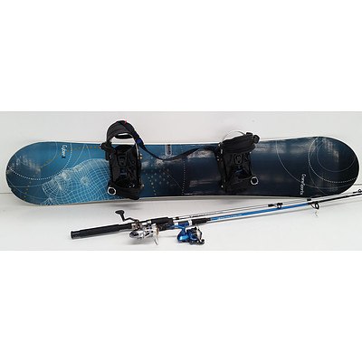 Crane Snowboard & 2x Sport Fisher Rods