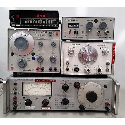 Lot of 5 HP 332A Distortion Analyzer and other Electronic Bench Equipment