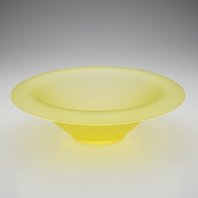 Vintage Uranium Glass Fruit Bowl