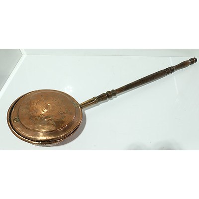 Antique Copper Bed Warming Pan