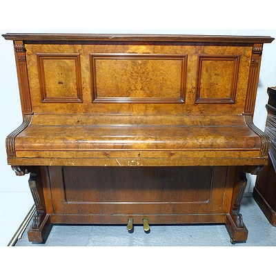 Ferd Thurmer Meissen Burr Walnut Upright Piano