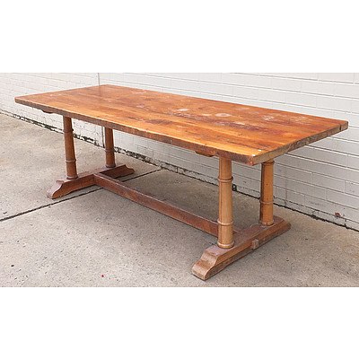 Vintage Substantial Recycled Kauri Pine Refectory Table