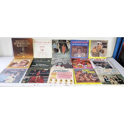 Group of Assorted Vinyl Records Including Various Rugby Song Compilations and More