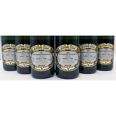Lot of 6 Pieroth Blue 2007 Bretzenheimer Kronenberg Spätlese Nahe = RRP=$120.00