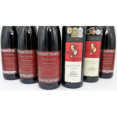 Lot of 6 Pieroth Bor Forras 2009 Kunsag and Taylor's 2002 Shiraz Cabernet  = RRP=$180.00