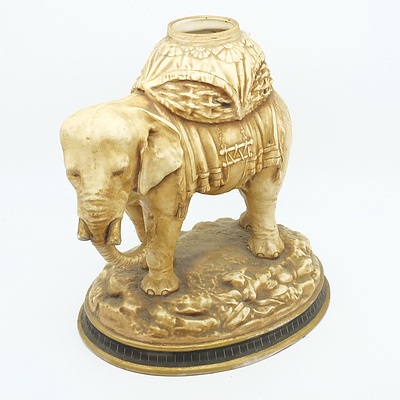 German Painted Porcelain Elephant