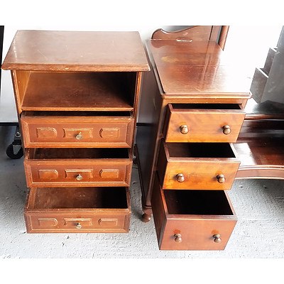 Vintage Maple Dresser with Side Table