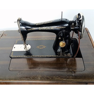 Vintage Singer Treadle Sewing Machine and Cabinet