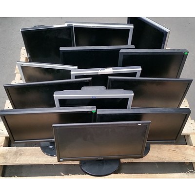 Assorted 15, 17 & 19-Inch LCD Monitors - Lot of 13