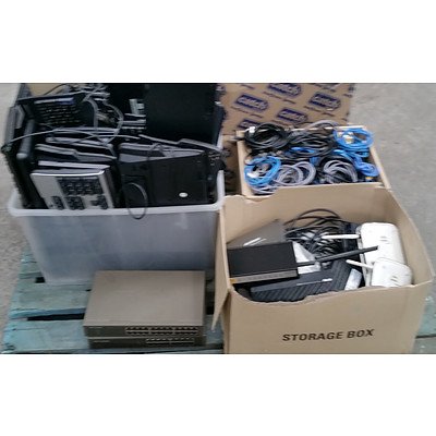 Bulk Lot of Assorted IT Equipment & Accessories - Speakers, Keyboards, Routers & Switches