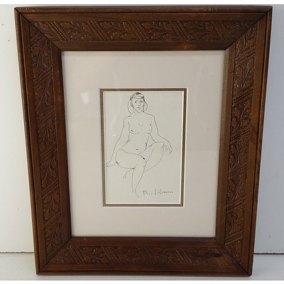 Bill Coleman (1922-93) Nude Sketch Ink on Paper