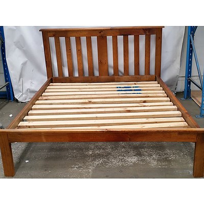 Bounty Timber Slat Queen-Size Wooden Bed Frame