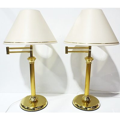 Pair of Contemporary Swing Arm Table Lamps