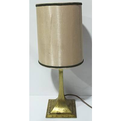 Vintage Tapered Brass Table Lamp