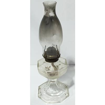 Vintage Molded Glass Oil Lamp