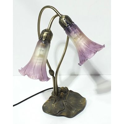 Contemporary Art Nouveau Style Lily Pad Table Lamp