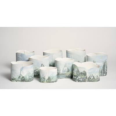 3 x Fjords vessels, Imperial Porcelain and Stains by Tania Vrancic, Value $710