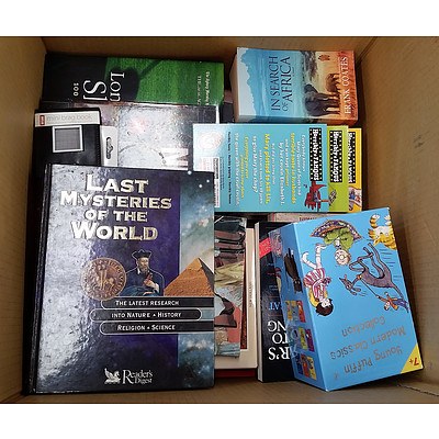 Lot of 2 Large Boxes of Assorted Books in Various Themes.