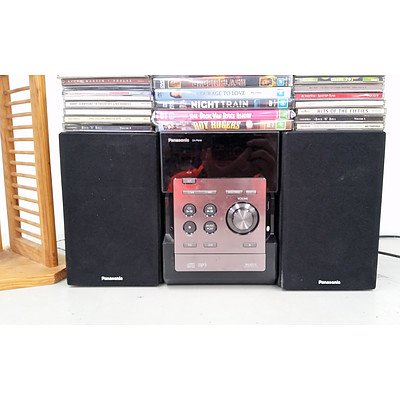 Panasonic Audio Radio/CD Player and Various CDs