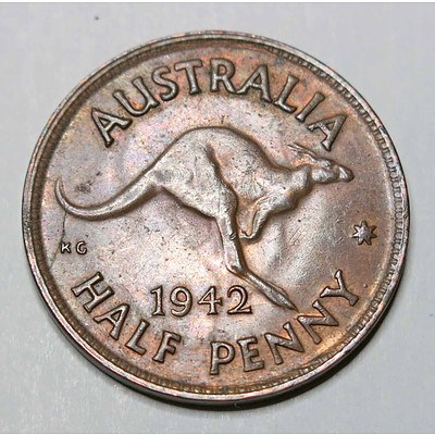 Australia George VI Half Penny 1942 Perth